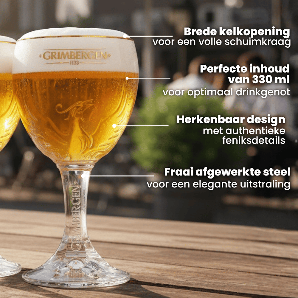 Grimbergen Bierglazen på Fod - 330 ml - 6 stk.