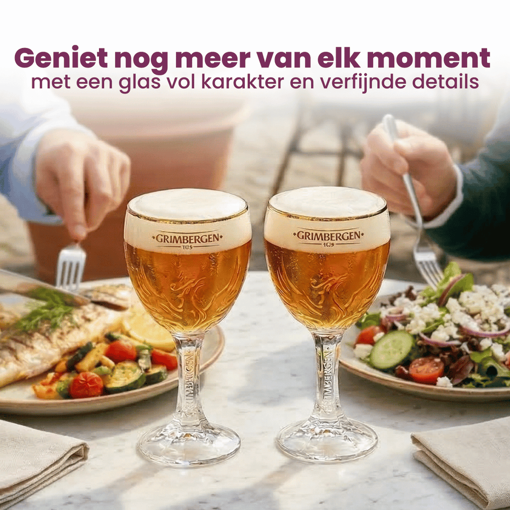 Grimbergen Bierglazen på Fod - 330 ml - 6 stk.