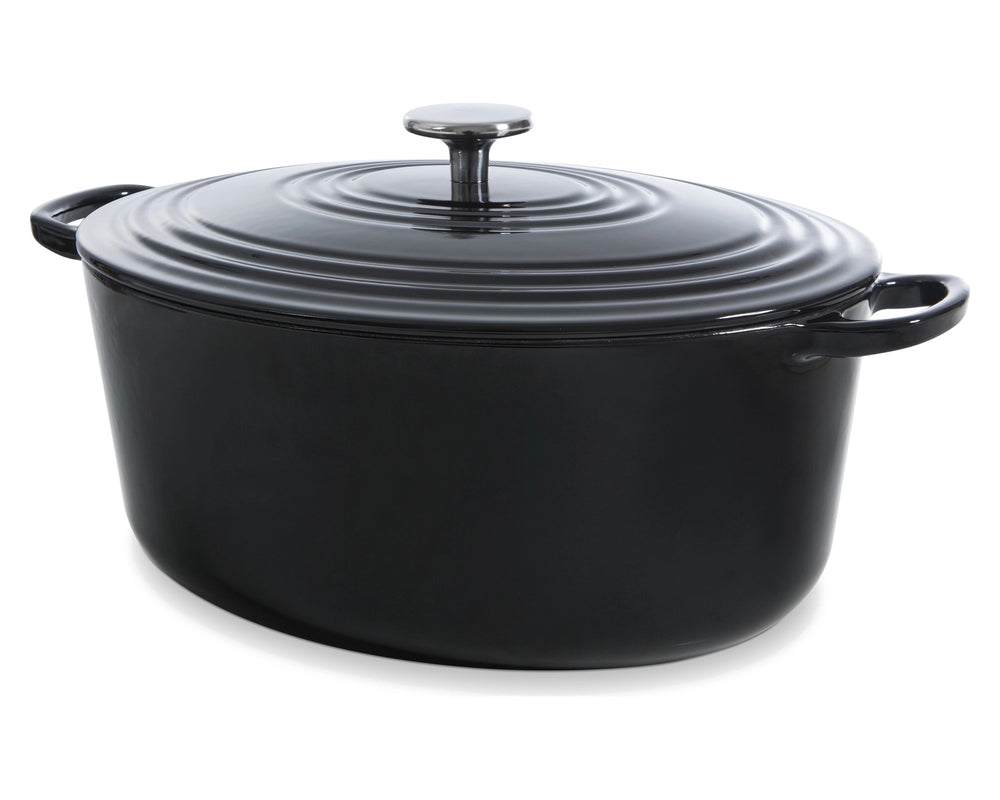 BK Braadpan Bourgogne Jet Black Gietijzer Ovaal 32 x 26 cm / 7.5 Liter