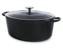 BK Stegegryde Bourgogne Jet Black Støbejern Oval 32 x 26 cm / 7,5 Liter - emaljeret non-stick belægning
