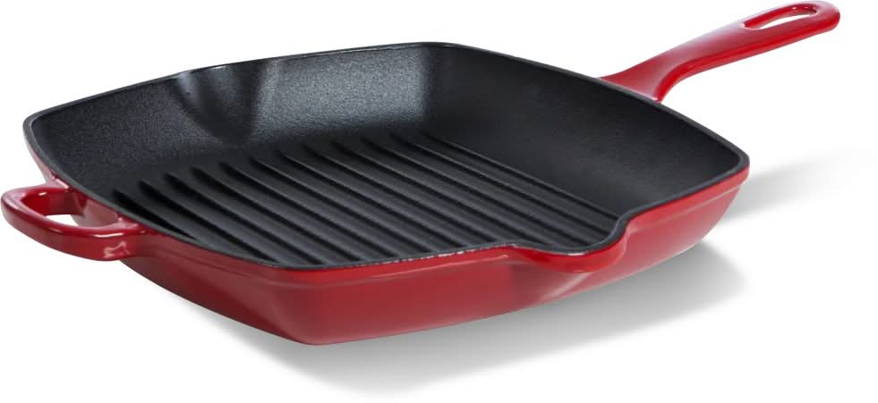 BK Grillpande Bourgogne Chili Red Gussejern 26 x 26 cm - emaljeret non-stick belægning