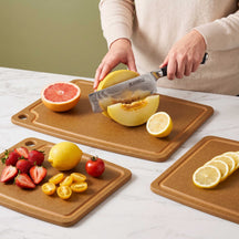 Hendi Skærebræt antislip - opvaskemaskinevenligt - brun træfiber - 44 x 32,5 cm