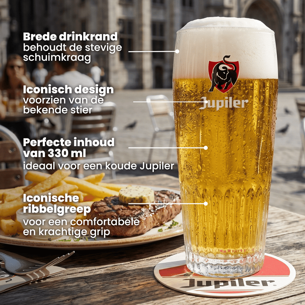 Jupiler Bierglas - 330 ml - 6 stk.