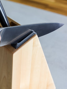 KitchenAid Knivblok Gourmet Birketræ - 6-delt - Integreret knivsliber