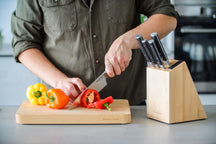 KitchenAid Knivblok Gourmet Birketræ - 6-delt - Integreret knivsliber