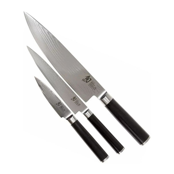 Kai Messenset Shun Classic - 32 lagers damaskusstål - (Officemes + Universelt kniv + Kokkekniv) 3-delt - DMS-300