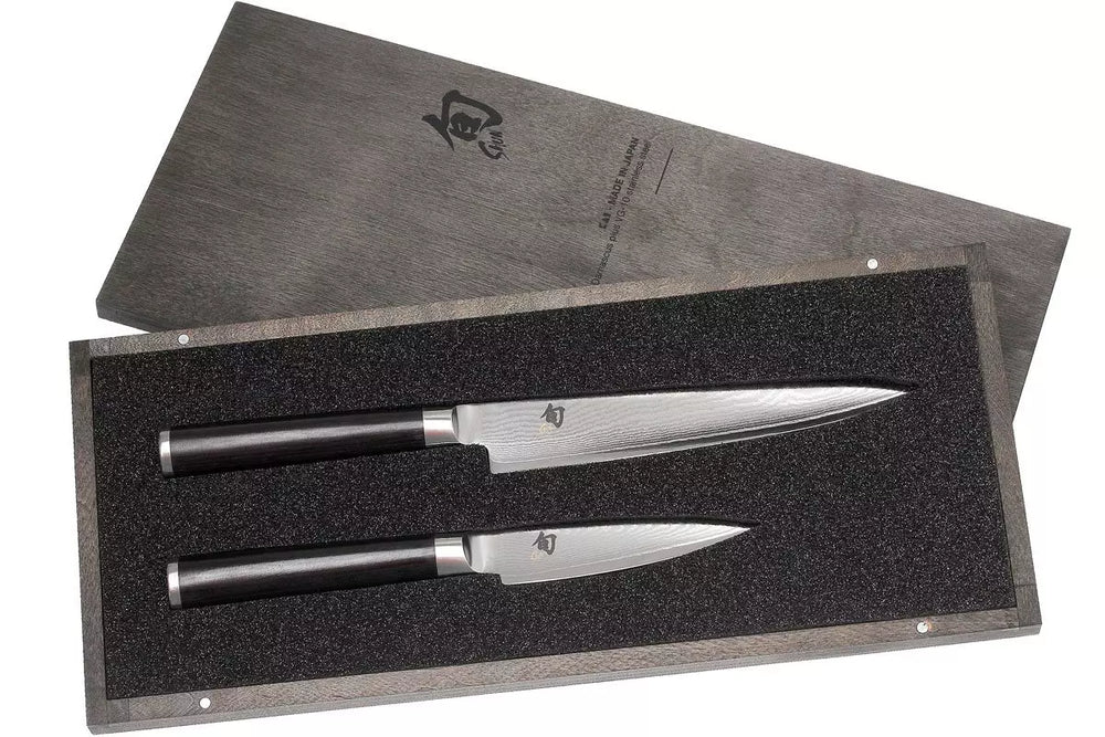 Kai Messenset Shun Classic - 32 lagers damaskstål - (Officemes + Universelt Mes) 2-delt - DMS-210