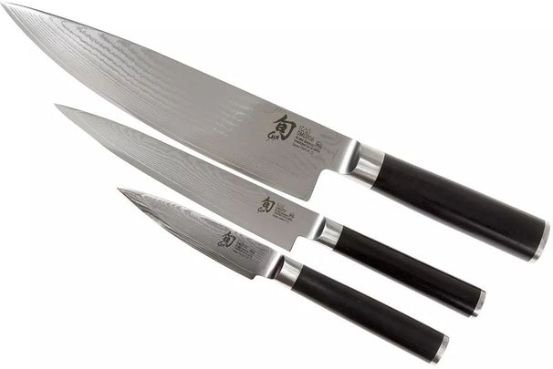 Kai Messenset Shun Classic - 32 lagers damaskusstål - (Officemes + Universelt kniv + Kokkekniv) 3-delt - DMS-300
