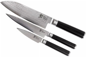 Kai Messenset Shun Classic - 32 lagers damaskusstål - (Officemes + Universelt Mes + Santoku Mes) 3-delt - DMS-310