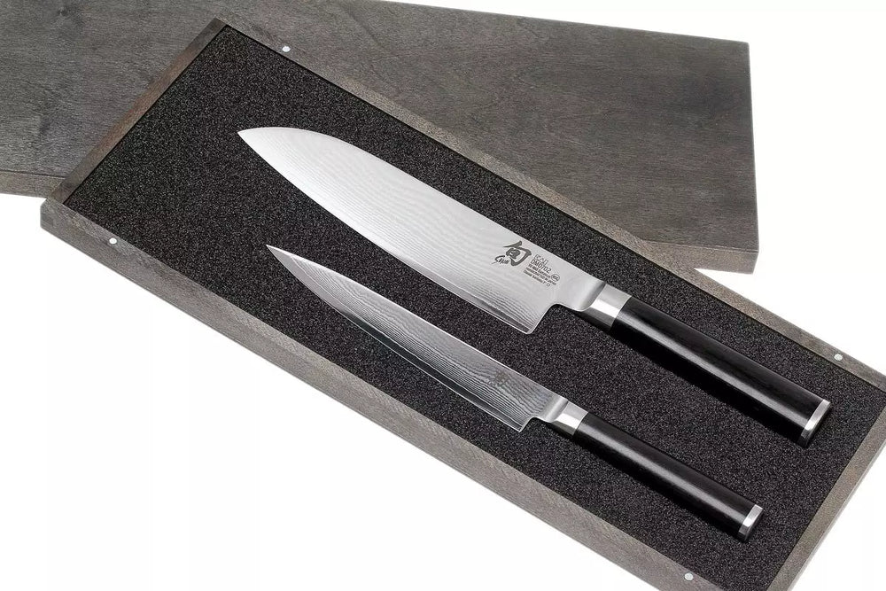 Kai Messenset Shun Classic - 32 lagers damaskstål - (Universelt kniv + Santoku kniv) 2-delt - DMS-230