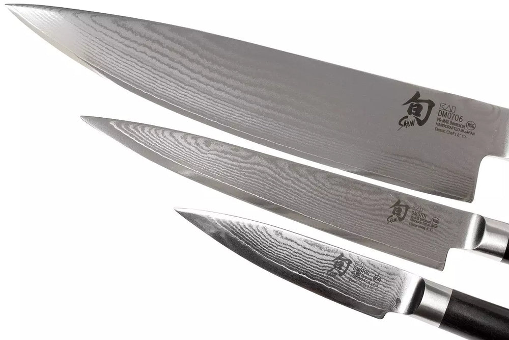Kai Messenset Shun Classic - 32 lagers damaskusstål - (Officemes + Universelt kniv + Kokkekniv) 3-delt - DMS-300