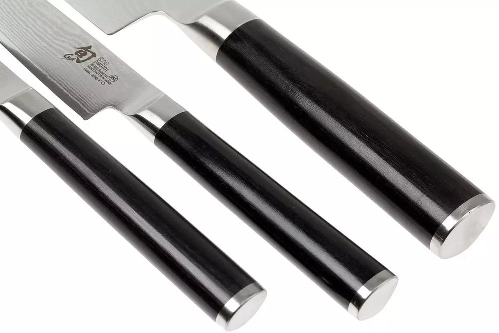 Kai Messenset Shun Classic - 32 lagers damaskusstål - (Officemes + Universelt kniv + Kokkekniv) 3-delt - DMS-300