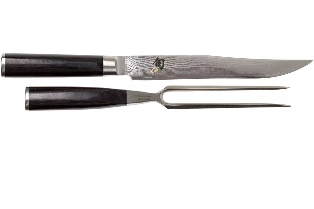 Kai Trancheerset Shun Classic - 32 lagers damaskstål - (Køkkenkniv + Gaffel) - 2-delt - DMS-200