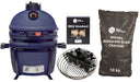 Keij Kamado BBQ Startersæt - Legend Compact Blue 15 tommer - med Trækul, Tændblokke & Kolenet