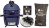 Keij Kamado BBQ Startersæt - Legend Compact Blue 15 tommer - med Trækul, Tændblokke & Kolenet
