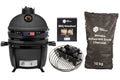Keij Kamado BBQ Startersæt - Legend Compact Black 15 tommer - med Trækul, Tændblokke & Kolenkurv
