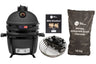 Keij Kamado BBQ Startersæt - Legend Compact Black 15 tommer - med Trækul, Tændblokke & Kolenkurv