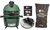 Keij Kamado BBQ Startersæt - Legend Compact Green 15 tommer - med Trækul, Tændblokke & Kulkurv