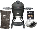 Keij Kamado BBQ Startersæt - Legend Large Black 21 inch - med Trækul, Tændblokke & Kolenmand