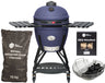 Keij Kamado BBQ Startersæt - Legend Large Blue 21 inch - med Trækul, Tændblokke & Kulkurv