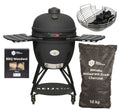 Keij Kamado BBQ Startersæt - Legend XL Black 23 tommer - med Trækul, Tændblokke & Kolenmand