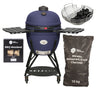 Keij Kamado BBQ Startersæt - Legend XL Blue 23 tommer - med Trækul, Tændblokke & Kolenet
