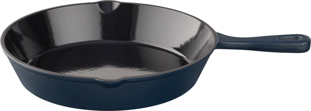 Keij Kamado Stegepande Skillet Blå - Gussejern - ø 25,5 cm - emaljeret non-stick belægning
