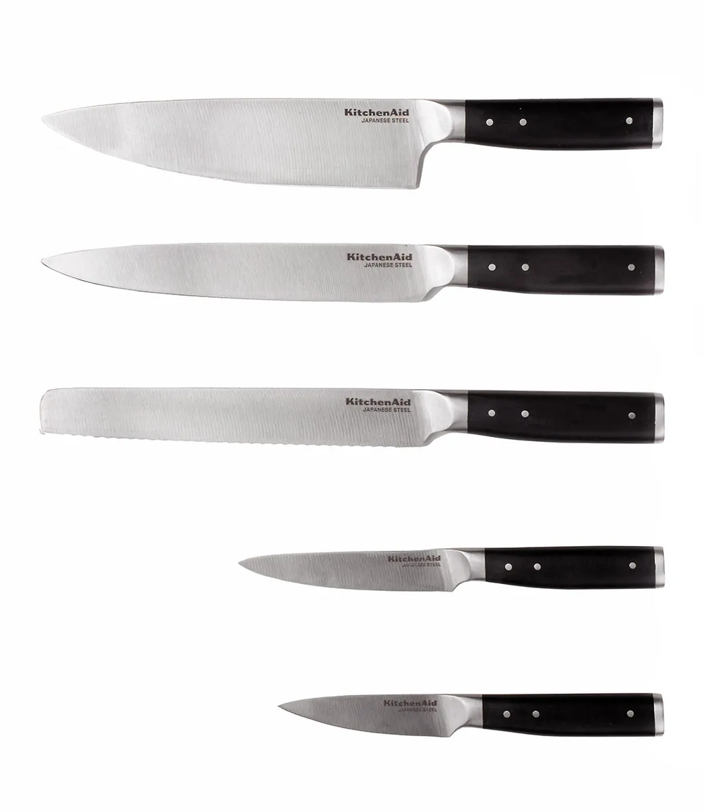 KitchenAid Knivblok Gourmet Birketræ - 6-delt - Integreret knivsliber