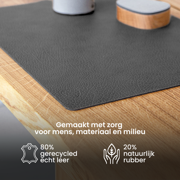 LIND DNA Placemats Hippo - Læder - Pastel Green - 45 x 35 cm - 2 Styk