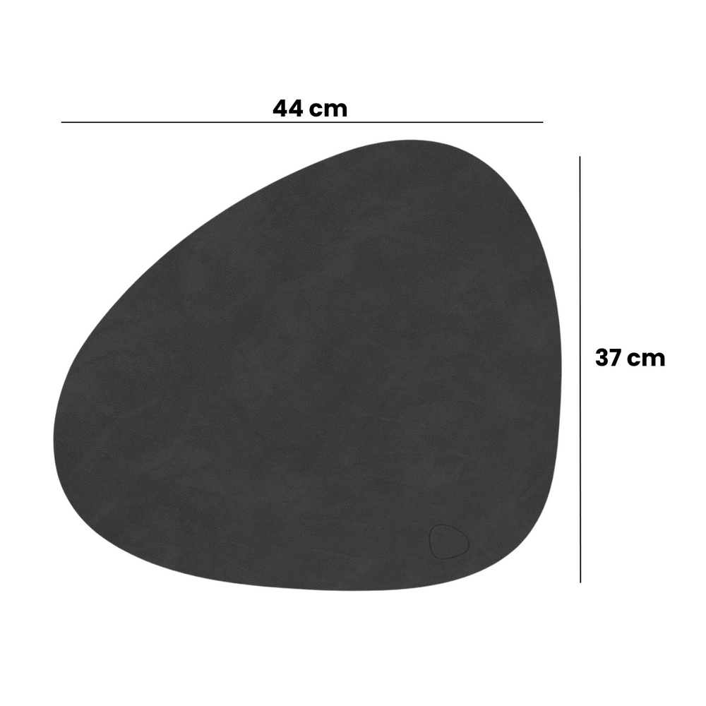 LIND DNA Placemats Nupo - Læder - Sand - Curved - 44 x 37 cm - 2 Styk