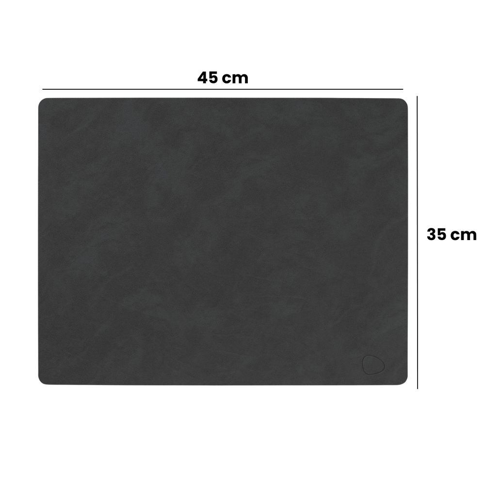 LIND DNA Placemats Nupo - Læder - Sort - 45 x 35 cm - 2 Stykker