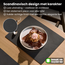 LIND DNA Placemats Nupo - Læder - Sort - 45 x 35 cm - 2 Stykker