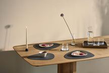 LIND DNA Placemats Nupo - Læder - Antracit - Buet - 44 x 37 cm - 2 Stykker