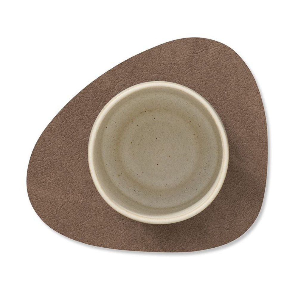 LIND DNA Underlag Nupo - Læder - Brun / Sand - dobbelt-sidet - 13 x 11 cm - 4 Styk