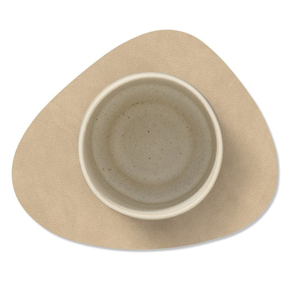 LIND DNA Underlag Nupo - Læder - Brun / Sand - dobbelt-sidet - 13 x 11 cm - 4 Styk