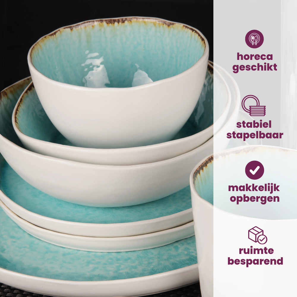 Cosy & Trendy Soepkommen / Kommen - Laguna Azzurro ø 14 cm / 600 ml - 4 Stuks