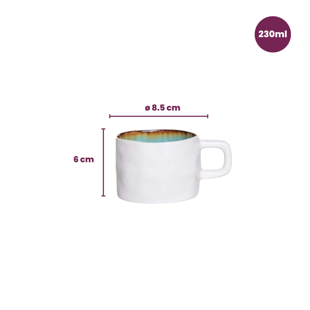 Cosy & Trendy Theekop Laguna Azzurro 230 ml - 4 Styk