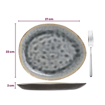 Cosy & Trendy Serviesset Organic Laguna Blue Grey 24-delig / 6 personer - 6 dinerborden, 6 bekers, 6 ontbijtborden og 6 dybe boller