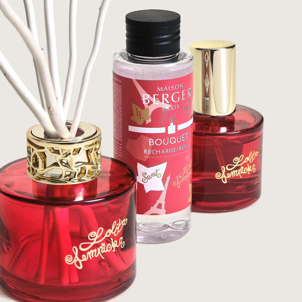 Maison Berger Giftset Duo Lolita Lempicka Sweet - Duftstænger 80 ml & Rumspay 50 ml - Rød