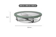 Mepal Glas Opbevaringsboks Cirqula Nordic Sage 3-Vaks - 1 liter