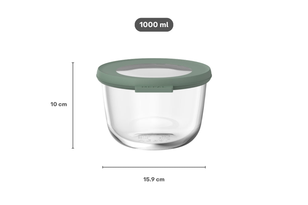Mepal Glas Opbevaringsboks Cirqula Nordic Sage Rund - 1 liter