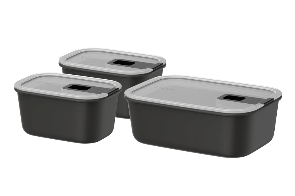 Mepal Opbevaringsbokse EasyClip Nordic Black 3-delt - 2x 450 ml + 1 liter