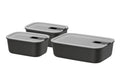 Mepal EasyClip opbevaringsbokse Nordic Black 3-delt - 2x 700 ml + 1,5 liter