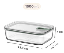 Mepal Ovenschaal / Lasagneschaal med låg EasyClip Nordic Sage - Glas - 1,5 liter