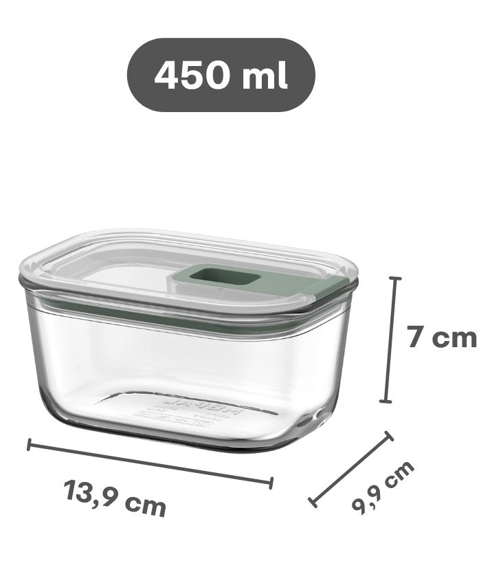 Mepal Glas Opbevaringsboks EasyClip Nordic Sage - 450 ml