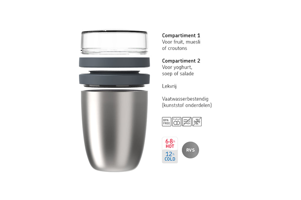 Mepal Thermos Yoghurtbeholder / Lunchpot Ellipse Nordic Sage - 500 ml + 200 ml