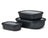 Mepal Opbevaringsbokse Cirqula Nordic Black Rektangulær 3-delt - 500 ml + 1 liter + 2 liter