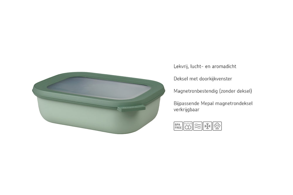 Mepal Opbevaringsbokse Cirqula Nordic Black Rektangulær 3-delt - 500 ml + 1 liter + 2 liter