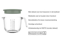 Mepal Glas Målebæger Chef It Nordic Sage - med Låg - 1 liter