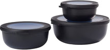 Mepal Opbevaringsbokse Cirqula Nordic Black Rund 3-delt - 350 ml + 750 ml + 1,25 liter